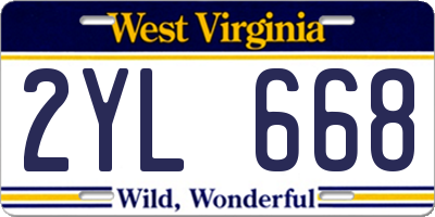 WV license plate 2YL668