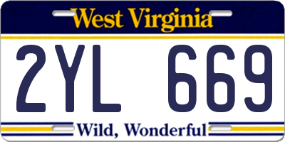 WV license plate 2YL669