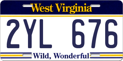 WV license plate 2YL676