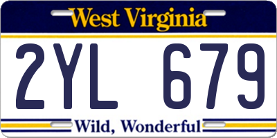 WV license plate 2YL679