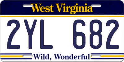 WV license plate 2YL682