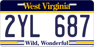 WV license plate 2YL687