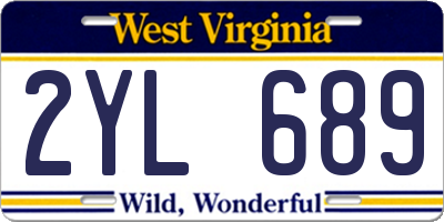 WV license plate 2YL689