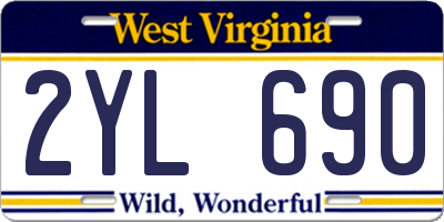 WV license plate 2YL690