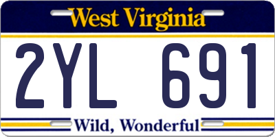 WV license plate 2YL691