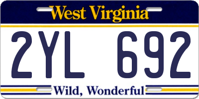 WV license plate 2YL692