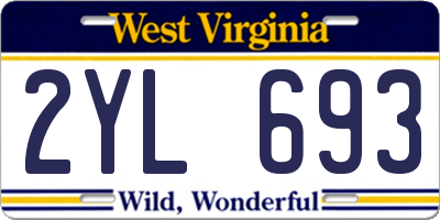 WV license plate 2YL693