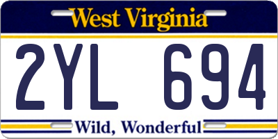 WV license plate 2YL694