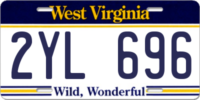 WV license plate 2YL696