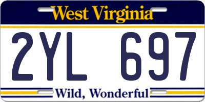 WV license plate 2YL697