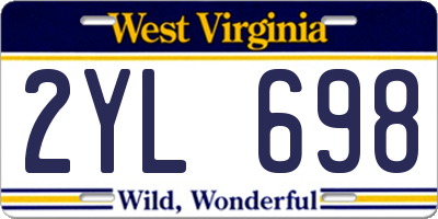 WV license plate 2YL698