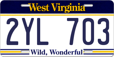 WV license plate 2YL703
