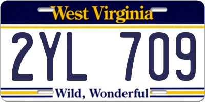 WV license plate 2YL709