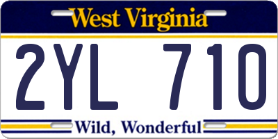 WV license plate 2YL710