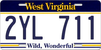 WV license plate 2YL711