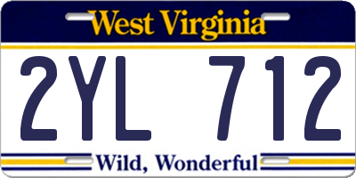 WV license plate 2YL712