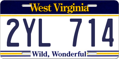WV license plate 2YL714