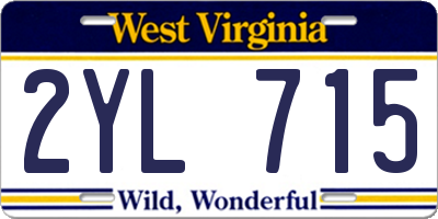 WV license plate 2YL715