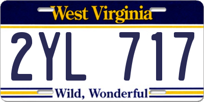 WV license plate 2YL717