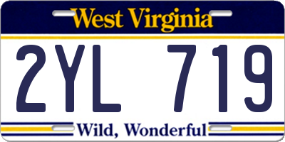 WV license plate 2YL719