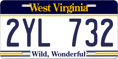 WV license plate 2YL732