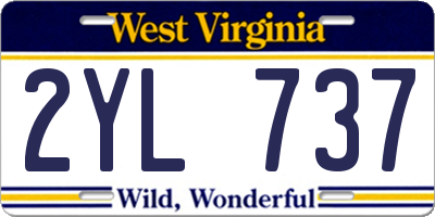 WV license plate 2YL737