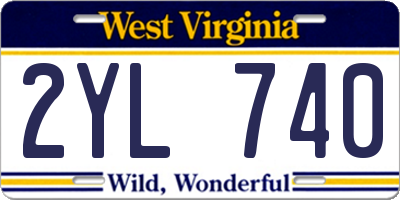 WV license plate 2YL740