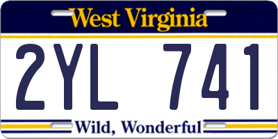 WV license plate 2YL741