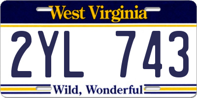 WV license plate 2YL743