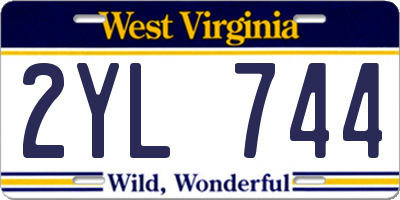 WV license plate 2YL744