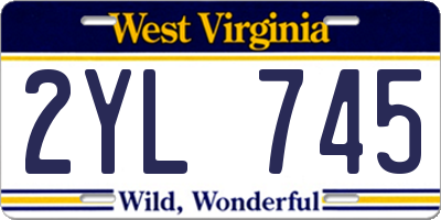 WV license plate 2YL745