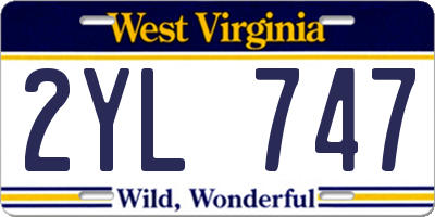 WV license plate 2YL747