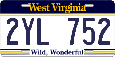 WV license plate 2YL752