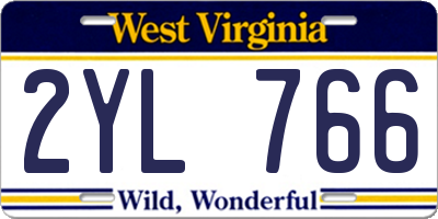 WV license plate 2YL766