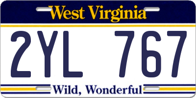 WV license plate 2YL767