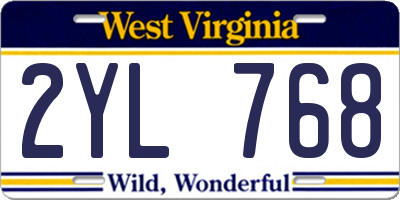 WV license plate 2YL768