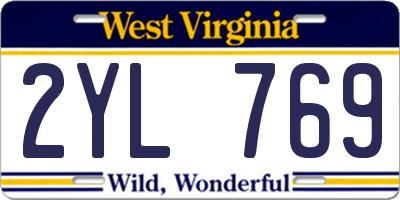 WV license plate 2YL769