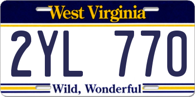 WV license plate 2YL770