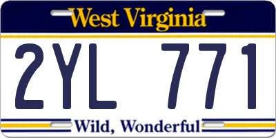 WV license plate 2YL771