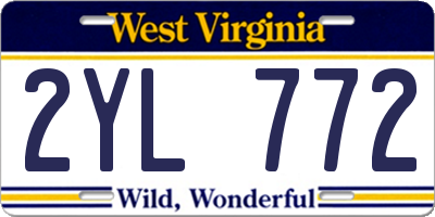WV license plate 2YL772