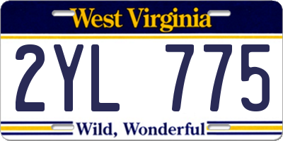 WV license plate 2YL775