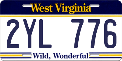 WV license plate 2YL776