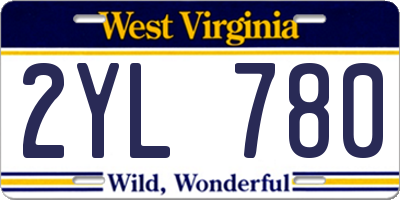 WV license plate 2YL780