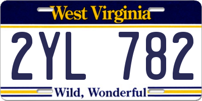 WV license plate 2YL782