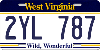 WV license plate 2YL787