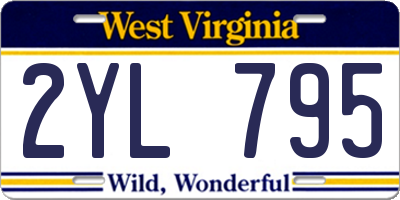 WV license plate 2YL795