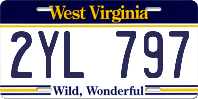 WV license plate 2YL797