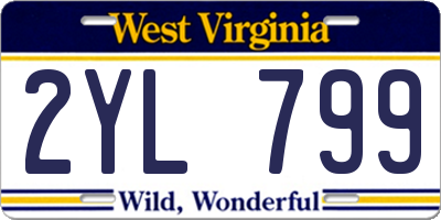 WV license plate 2YL799