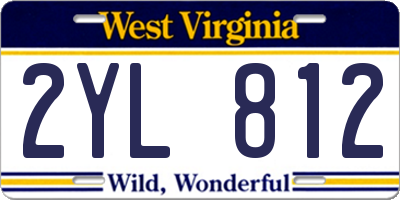 WV license plate 2YL812