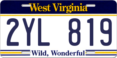 WV license plate 2YL819
